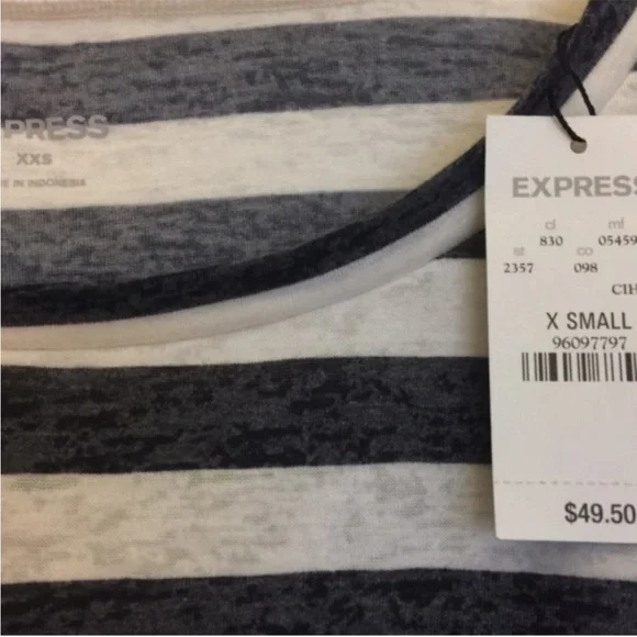 Express Striped Oversized Batwing Top express burnout top striped top dolman top - Picture 4 of 6